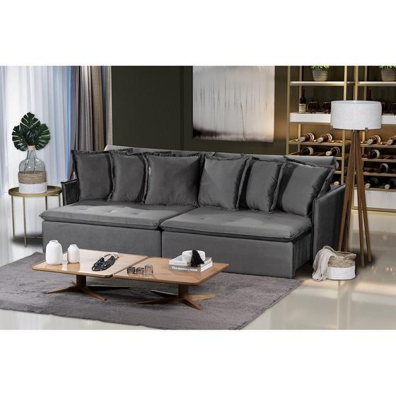 Imagem de Sofá Modular Olinda 4 Lugares 2.30 MT com Molas Retrátil e Reclinável Veludo Nobre Sofatec