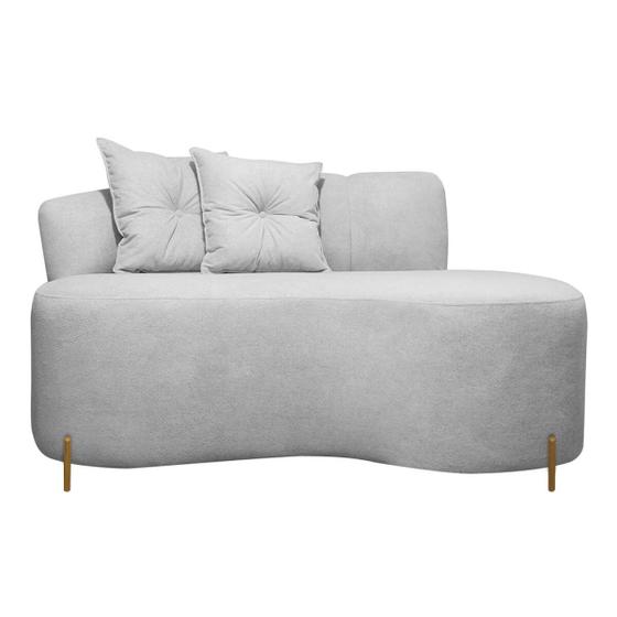 Imagem de Sofá Namoradeira 2 Lugares Grécia  Conceito Orgânico 200cm Bouclê Cinza SOFA STORE