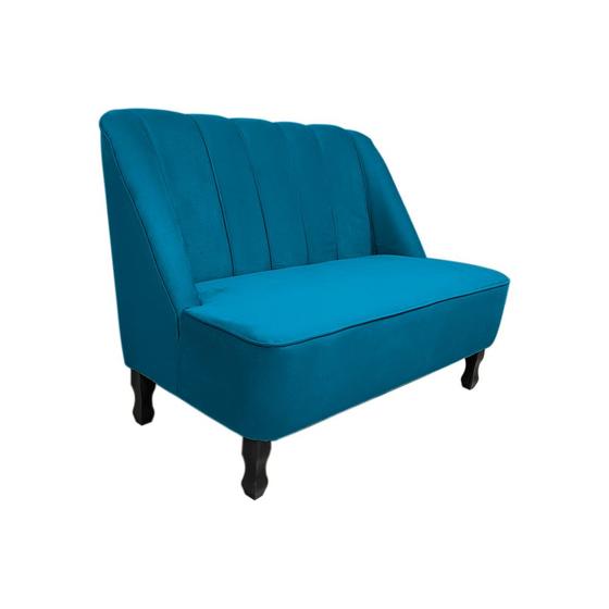 Imagem de Sofá Namoradeira Poltrona Decorativa 2 Lugares Teles Suede Azul Royal