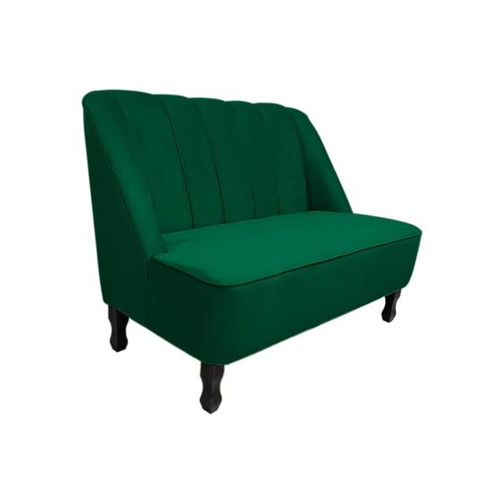 Imagem de Sofá Namoradeira Poltrona Decorativa 2 Lugares Teles Suede Verde Militar