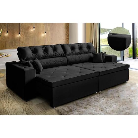 Imagem de Sofá New Austin 2,02 m Retrátil Reclinável com Molas  Preto -Sofá na Web