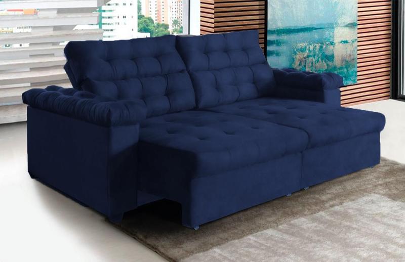 Imagem de Sofá New Austrália 2 metros Retratil e Reclinavel Suede com molas Sofá na Web