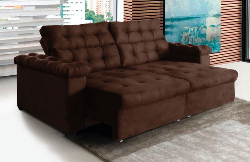 Imagem de Sofá New Austrália 2 metros Retratil e Reclinavel Suede com molas Sofá na Web