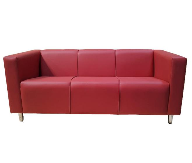 Sofá nilo sala recepção 3 lugares - vermelho Menor preço em Sofá nilo sala recepção 3 lugares - vermelho