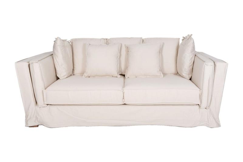Imagem de Sofa Off White 220cm Luxo Alto Padrão Acompanha Almofadas