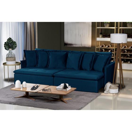 Imagem de Sofá Olinda Modular 5 Lugares 2.50 MT com Molas Retrátil e Reclinável Veludo Nobre Sofatec