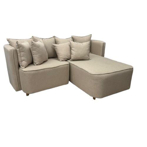 Imagem de Sofá Opel 2 Lugares com Chaise Tecido Linho 180cm Paropas BEGE