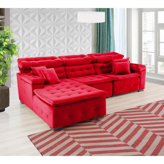 Imagem de Sofá Orlando 2.80x2.10m com Chaise, Retrátil e Reclinável