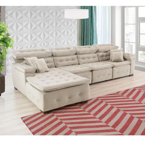 Imagem de Sofá Orlando 3.45x1.70m com Chaise, Retrátil e Reclinável