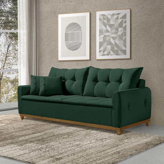 Sofá Otus Split.UP 3 Lugares 1,80mts Veludo Verde Vanessa