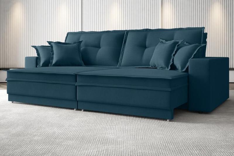 Imagem de Sofá Palermo 2,20m Retrátil e Reclinável Velosuede Royal - NETSOFAS