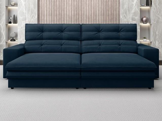 Imagem de Sofá Pegasus 2,00m Assento Retrátil e Reclinável Velosuede Petróleo - NETSOFAS