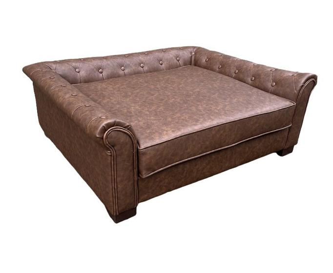 Sofá Pet Chesterfield Tecido Facto Marrom, TAMANHO Médio PetMobili Sofás Magazine Luiza