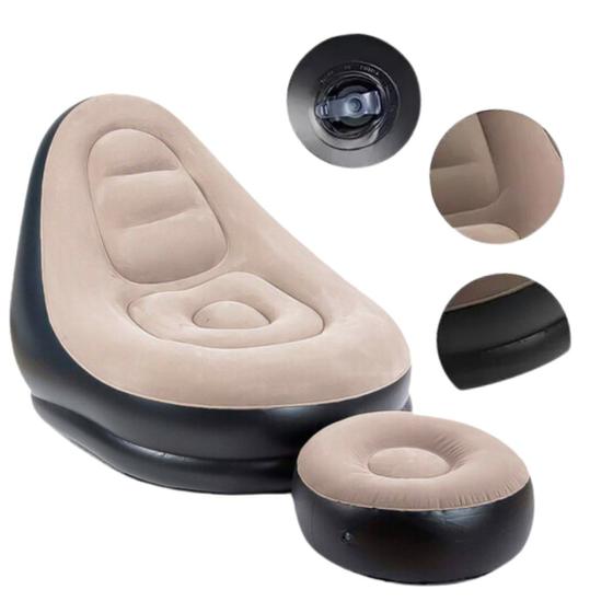 Imagem de Sofá Poltrona Descanso Portátil Inflável Ultra Lounge Preguiçoso Puff confortortável