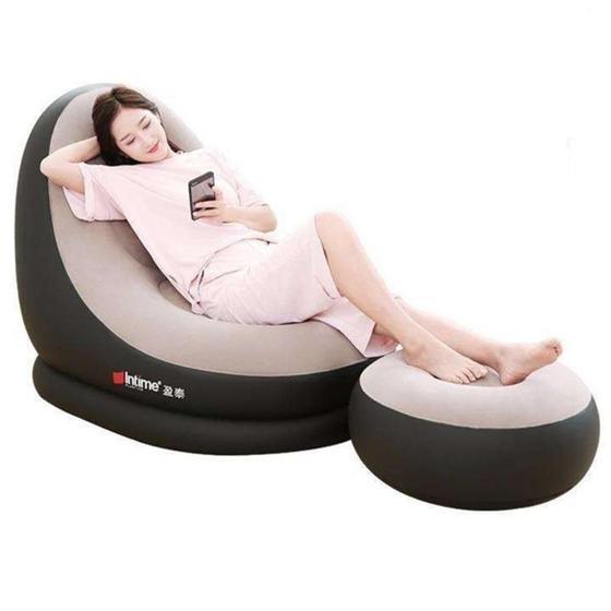 Sofa poltrona inflavel kit 2 em 1 com puff ultra lounge cama colchao portatil quarto sala jardim Menor preço em Sofa poltrona inflavel kit 2 em 1 com puff ultra lounge cama colchao portatil quarto sala jardim