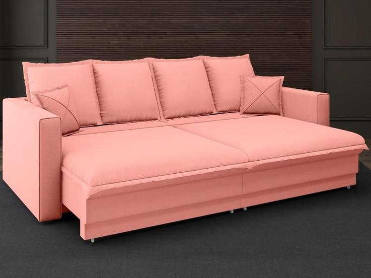 Imagem de Sofá Positano 2,60m sem caixa, Retrátil e Reclinável Velosuede Rose - NETSOFAS