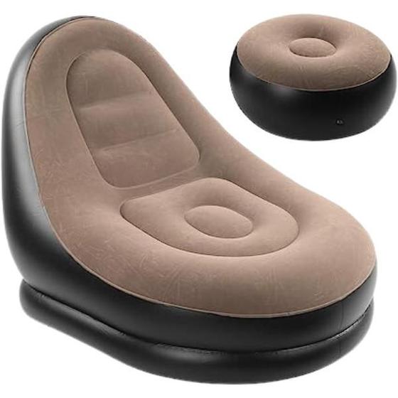 Sofá Preguiçoso Inflável Ultra Lounge Com Pufe Menor preço em Sofá Preguiçoso Inflável Ultra Lounge Com Pufe