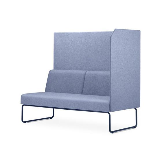 Imagem de Sofa Privativo Pix com Lateral Esquerda Aberta Assento Mescla Azul Base Aco Preto - 54988