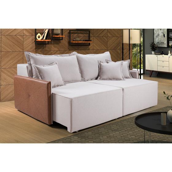 Sofá Retrátil 180cm 2 Lugares Linho Bali Império Estofados Sofás