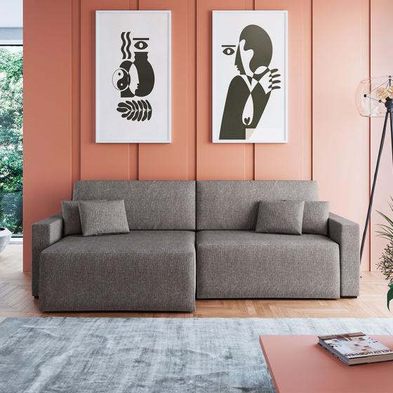 Sofá Retrátil 3 Lugares 214 Cm Mola Bonnel Espuma D26 Soft Sucre Linho