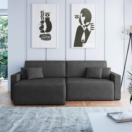 Sofá Retrátil 4 Lugares 254 Cm Mola Bonnel Espuma D26 Soft Sucre Linho