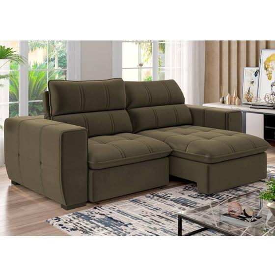 Sofá Retrátil Arte Cúbica Toronto Marrom Sofás Magazine Luiza