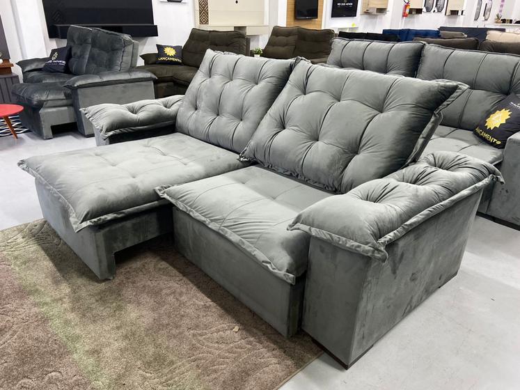 Sofá Retrátil e Reclinável 2,30mts abertura em 1,60mts Nicaragua Bressiani Sofás Magazine