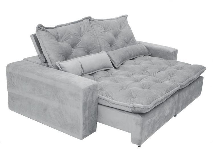 Imagem de Sofá retrátil e reclinável 2,50 elegance cinza