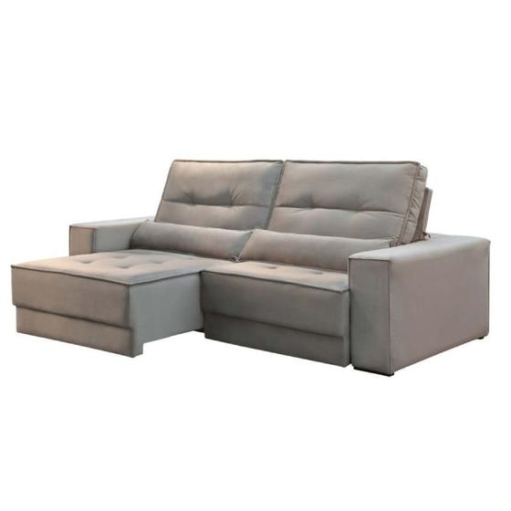 Sofá Retrátil e Reclinável 2,54m Rondomóveis 661 Veludo Joinville Sofás Magazine Luiza