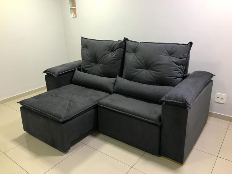 Sofá Retrátil e Reclinável almofadas Siliconada Belgrado Tecido ultra