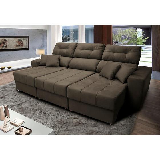 Sofá Retrátil e Reclinável Cama inBox Diamond 2,25m Tecido Suede Velusoft Café é boa?