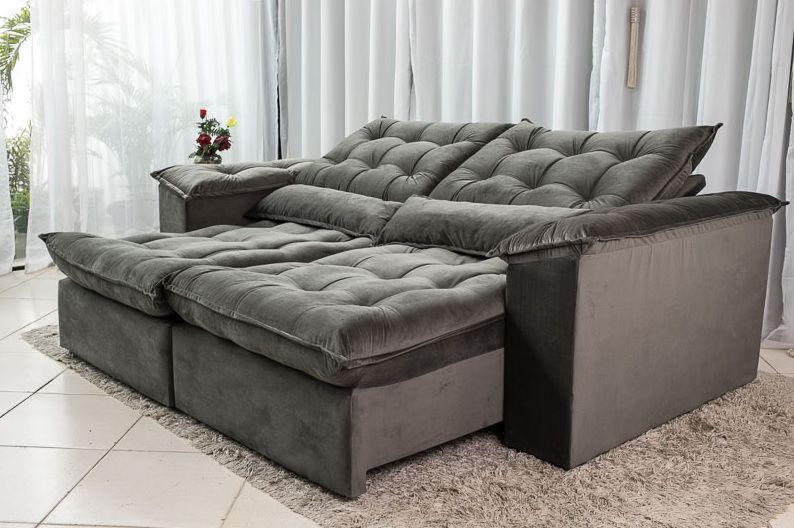 Sofá Retrátil e Reclinável Ipanema 1,80m em Tecido Veludão C/Pillow nos Braços Montagem Inclusa Menor preço em Sofá Retrátil e Reclinável Ipanema 1,80m em Tecido Veludão C/Pillow nos Braços Montagem Inclusa