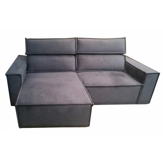 Sofá Retrátil Para Sala de Estar com Encosto Reclinável México Cinza