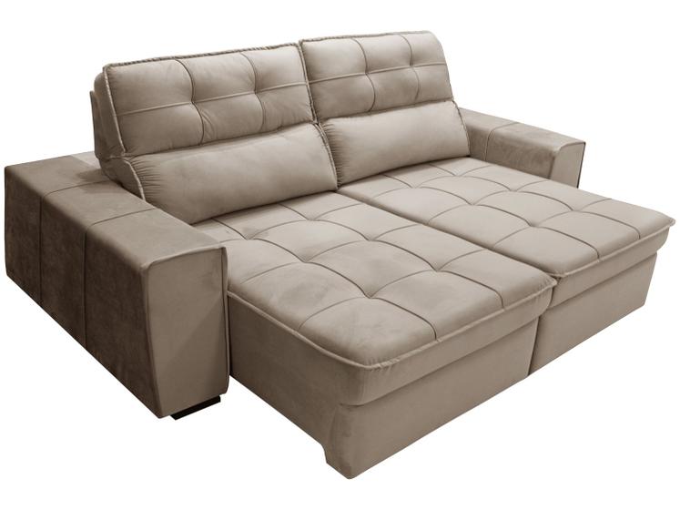 Sofá Retrátil Reclinável 3 Lugares Barsa Gralha Azul Sofá 3 Lugares