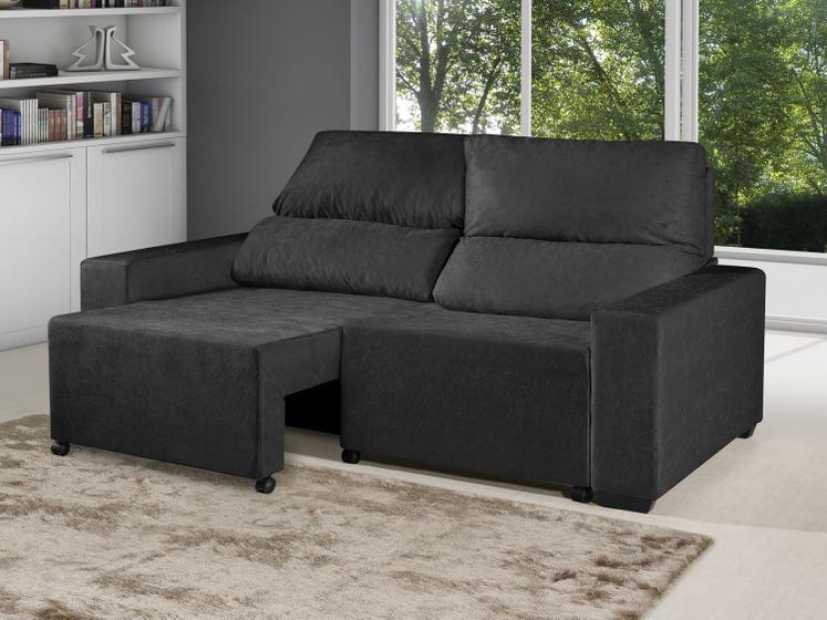 Imagem de Sofá Retrátil Reclinável 3 Lugares Suede Elegance