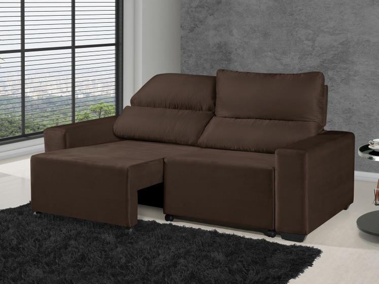 Imagem de Sofá Retrátil Reclinável 3 Lugares Suede Elegance