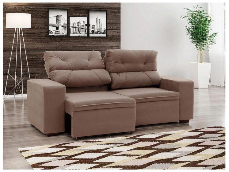 Sofá Retrátil Reclinável 3 Lugares Suede - Phormatta Evolution SMP Imagem de Sofá Retrátil Reclinável 3 Lugares Suede