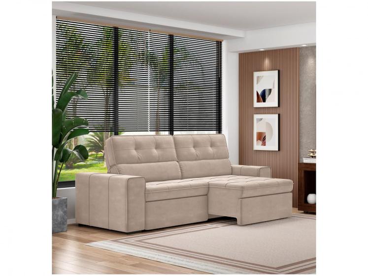 Sofá Retrátil Reclinável 3 Lugares Veludo Joly Bipartido Barsa Gralha