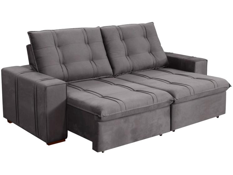 Sofá Retrátil Reclinável 4 Lugares Veludo Joly Menor preço com cupom