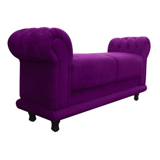 Imagem de Sofá Retrô Barcelona Namoradeira Suede Roxo - D'Rossi