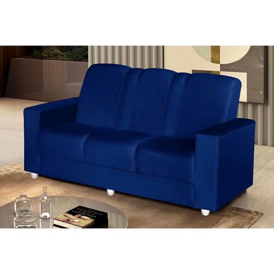 Sofá Roma 3 lugares Suede Sofá Casa Sofá 3 Lugares Magazine Luiza