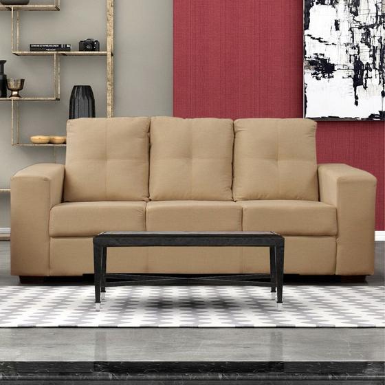 Sofá San Diego 3 Lugares no Tecido Linho Simbal Sofás Magazine Luiza