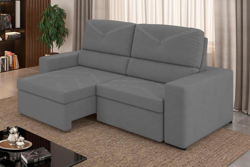 Sofá São Francisco Retrátil e Reclinável 2 lugares 1,85m Cinza XFlex