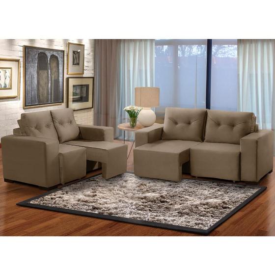 sofá suiça 3x2 lug castor Sofá Casa Sofás Magazine Luiza