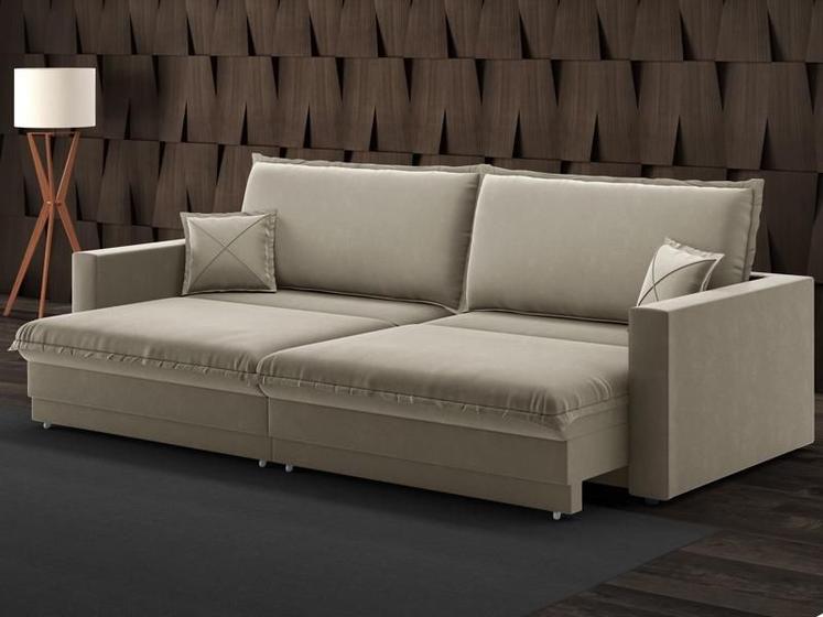 Imagem de Sofá Tango 2,00m sem caixa, Retrátil e Reclinável Veludocristal Fendi - NETSOFAS