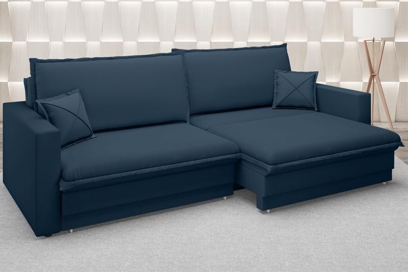 Imagem de Sofá Tango 2,60m sem caixa, Retrátil e Reclinável Velosuede Petroleo - NETSOFAS