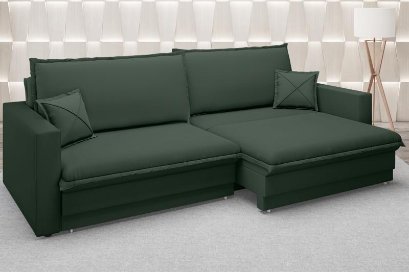 Imagem de Sofá Tango 2,60m sem caixa, Retrátil e Reclinável Velosuede Verde - NETSOFAS