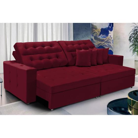 Sofá Texas Retrátil e Reclinával 2,60mvinho Sofá Fácil Sofás