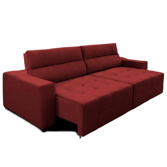 Imagem de Sofá Top Lubeck 3 Lugares 3 metros Retrátil e Reclinável Suede Vermelho  Sofá na Web