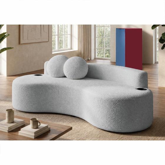 Sofá Veda 1,88m Xpand Tech Tecido Bouclê Cama Inbox